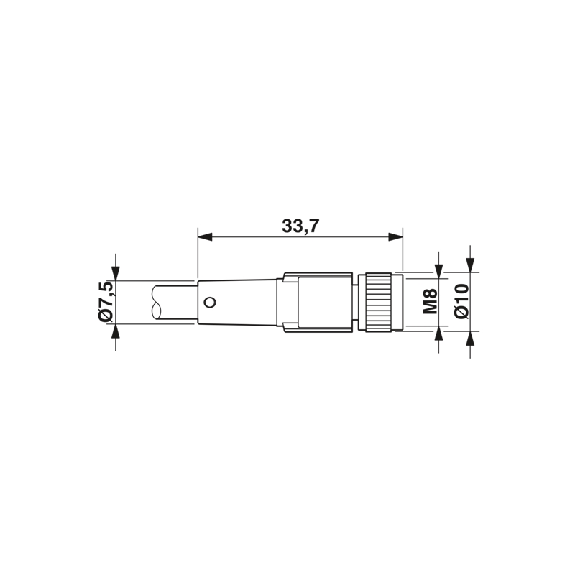 Y-M80A Mâle Droit 3p/2xM08A Fem Droit 3p; PUR Gris-Noir Cpc 1.5m-Lire la description