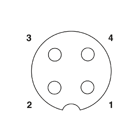 M12A Fem Coudé 4p; Câble PVC Noir 10m-Lire la description