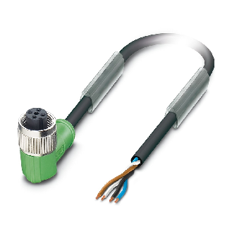 M12A Fem Coudé 4p; Câble PVC Noir 10m-Lire la description
