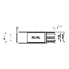 M12T Fem Droit 4p/M12T Mâle Droit 4p; PUR Gris-Noir 1m (12A/63V)