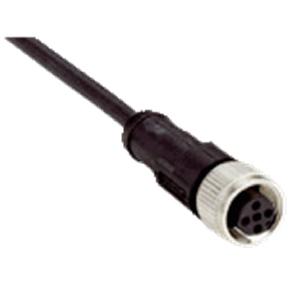 M12A Fem Droit 3p; Câble PUR 3x0.34 Noir Cpc 5m-Lire la description