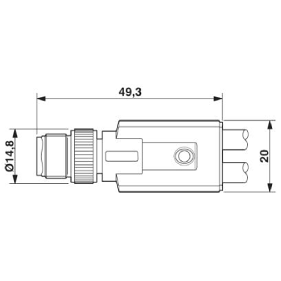 Y-M12 Mâle Droit 3p/2xM12 Fem Droit 3p; PUR Gris/Noir 0,3m-Lire la description