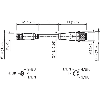 M12A Fem Droit 3p/M08A Mâle Droit 3p; PUR 3x0.25 Noir Cpc 2m