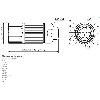 M23 Fem Droit 12p; Câble PUR 12 fils Cpc 1.5m
