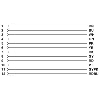 M12A Fem Droit 12p; Câble PVC 12x0,14 Noir 1.5m