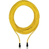 M12A Fem Droit 5p/M12A Mâle Droit; Câble PUR Jaune 10m
