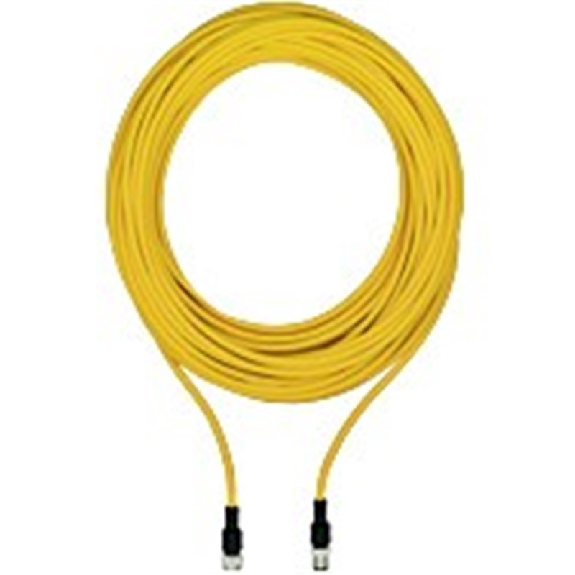 M12A Fem Droit 5p/M12A Mâle Droit; Câble PUR Jaune 10m-Lire la description