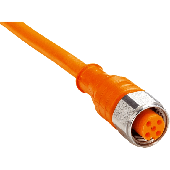 M12A Fem Droit 5p; Câble PVC Orange 2m IP68-Lire la description
