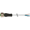 M12A Fem Droit 4p; Câble PVC UL/CSA 3x0.34 Gris 25m