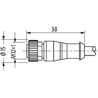 M12A Fem Droit 4p; Câble PVC UL/CSA 3x0.34 Gris 25m-Lire la description