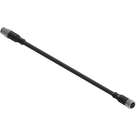 M12A Fem Droit 5p/M12A Mâle Droit 5p; Câble Noir 3m-Lire la description