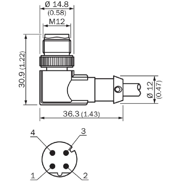 M12D Mâle Coudé 4p; Câble PUR Blindé 4 fils Bleu 10m Ethernet CAT5e-Lire la description