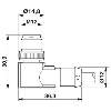 M12A Mâle Coudé 5p; Câble PUR 5x0.34 Gris/Noir 1.5m Blindé