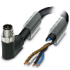 M12T Mâle Coudé 4p; Câble PUR Gris-Noir 2m (12A/63V)