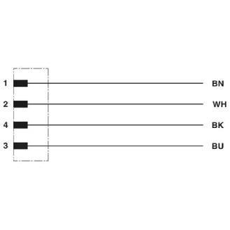 M12T Mâle Coudé 4p; Câble PUR Gris-Noir 2m (12A/63V)-Lire la description