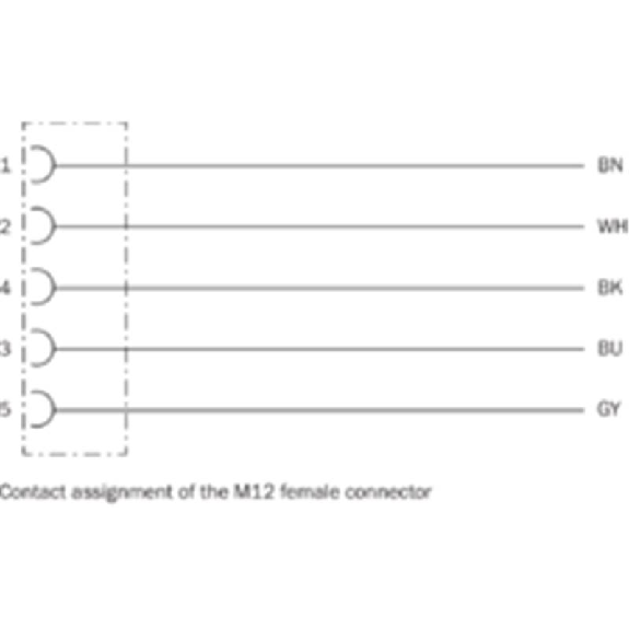 M12A Fem Coudé 5p; Câble PUR Blindé Noir 10m-Lire la description