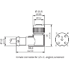 M12A Fem Coudé 5p; Câble PUR Blindé Noir 10m
