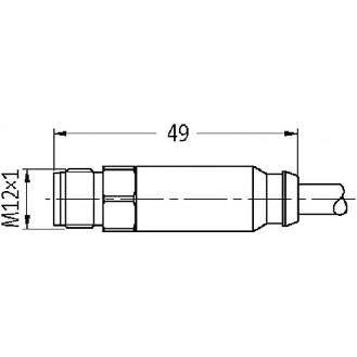 M12A Mâle Droit 4p Inox V4A F&B; Câble TPE-S 4x0,34 Gris 5m-Lire la description