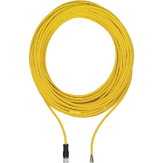 M12A Fem Droit 8p; Câble PUR 8x0.25 Jaune Cpc 10m-Lire la description