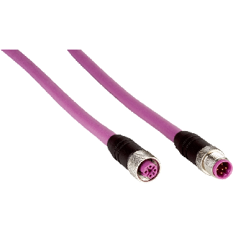 M12B Fem Droit 5p/M12B Mâle Droit 5p; PUR 2 fils Cpc 10m PROFIBUS-DP-Lire la description