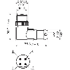 M12D Mâle Coudé 4p; Câble Blindé Vert 25m CAT5e Profinet