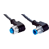 M12A Fem Coudé 4p/M12A Fem Coudé 4p; PUR 4x0,34 Noir Cpc 10m