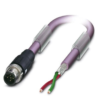 M12B Mâle Droit 2p; Câble PUR Blindé Violet 5m; Profibus-Lire la description