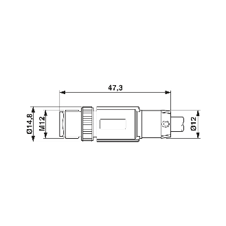 M12B Mâle Droit 2p; Câble PUR Blindé Violet 5m; Profibus-Lire la description
