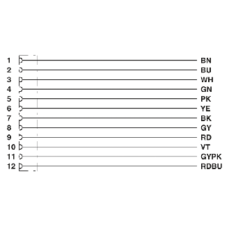 M12A Fem Coudé 12p; Câble PUR Noir 3m-Lire la description