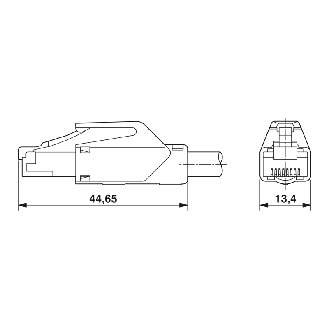 M12D Fem Droit 4p/RJ45 Droit; PUR Blindé Bleu 10m-Lire la description