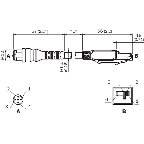 M12D Mâle/RJ45 Mâle; Câble AWG26 Blindé 4 fils 5m-Lire la description