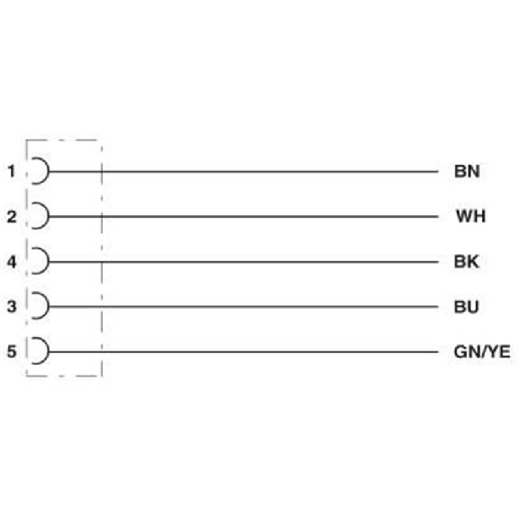 M12A Fem Droit 5p; Câble PVC 5x0.34 Noir 25m-Lire la description
