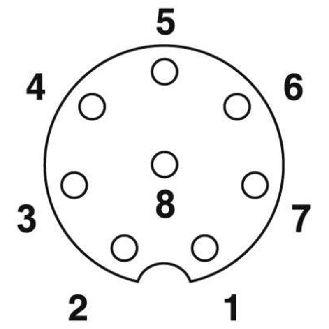M12A Fem Coudé 8p; Câble PUR 8x0,25 Noir Cpc 5m-Lire la description