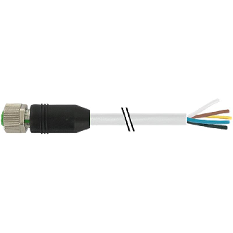 M12A Fem Droit 8p; Câble PUR (UL/CSA) 8x0.25 Gris Cpc 1.5m-Lire la description