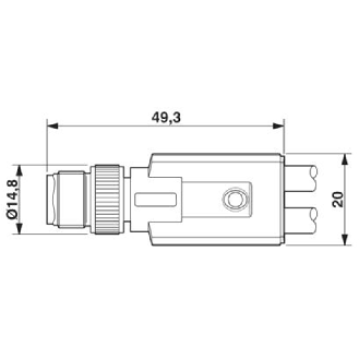 Y-M12A Mâle Droit 4p/2x M12A Fem Droit 4p; Câble Gris-Noir 0.3m-Lire la description