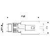 Y-M12A Mâle Droit 4p/2x M12A Fem Droit 4p; Câble Gris-Noir 0.3m