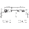 M12A Fem Droit 4p/M08A Mâle Droit 4p; Câble PUR 4x0.25 Noir Cpc 0.6m