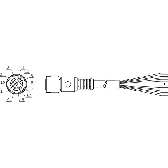 Câble de connexion M12A 12 pôles 20m-Lire la description
