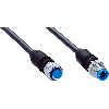 M12A Fem Droit 8p/M12A Mâle Droit 8p; PUR Blindé 8x0.25 Noir Cpc 10m