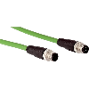 M12D Mâle Droit 4p/M12D Mâle Droit 4p; CAT5e vert 2m Profinet