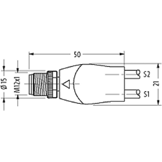 Y-M12 Mâle Droit 4p/2xM12 Fem Droit; PUR 3x0,34 Noir Cpc 5m-Lire la description