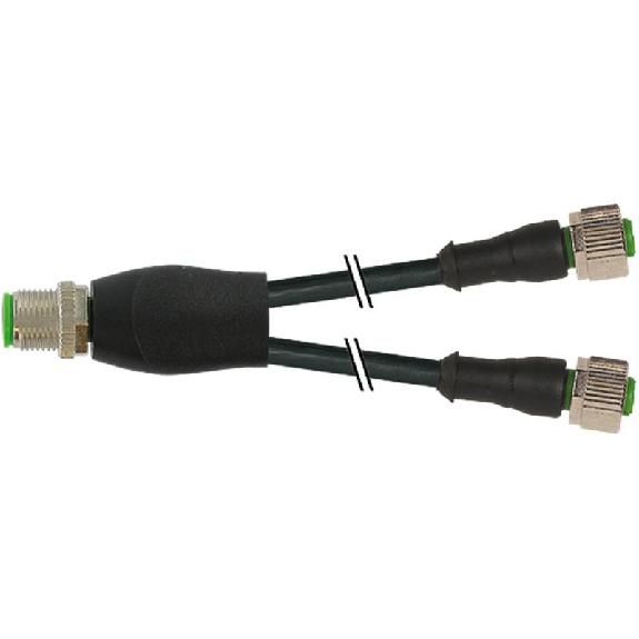 Y-M12 Mâle Droit 4p/2xM12 Fem Droit; PUR 3x0,34 Noir Cpc 5m Y-M12 Mâle Droit 4p/2xM12 Fem Droit; PUR 3x0,34 Noir Cpc 5m-Lire la description