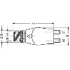 Y-M12 Mâle Droit/2xM08 Fem Droit; PUR 3x0,25 Jaune Cpc 1m