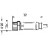 Y-M12 Mâle Droit/2xM08 Fem Droit; PUR 3x0,25 Jaune Cpc 1m