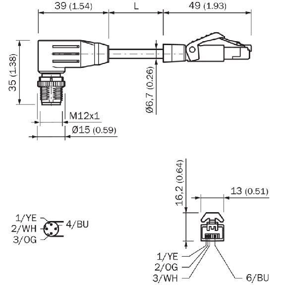 M12D Mâle Coudé 4p/RJ45 Mâle Droit 4p; PUR Blindé 4 fils Vert 10m M12D Mâle Coudé 4p/RJ45 Mâle Droit 4p; PUR Blindé 4 fils Vert 10m-Lire la description
