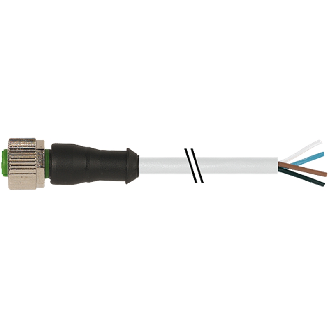 M12A Fem Droit 4p; Câble PUR UL/CSA 4x0.34 Gris Cpc 30m-Lire la description