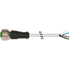 M12A Fem Droit 4p; Câble PUR UL/CSA 4x0.34 Gris Cpc 25m