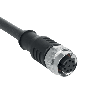 M12A Fem Droit 8p; Câble PUR 8x0.25 Noir Cpc 15m