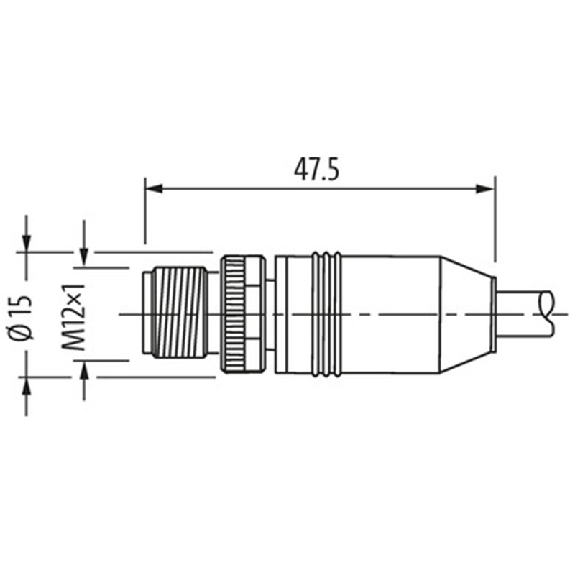 M12A Fem Droit 6p/M12A Mâle Droit 6p; PUR Blindé Vert Cpc 0.3m-Lire la description