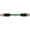 M12A Fem Droit 6p/M12A Mâle Droit 6p; PUR Blindé Vert Cpc 0.3m